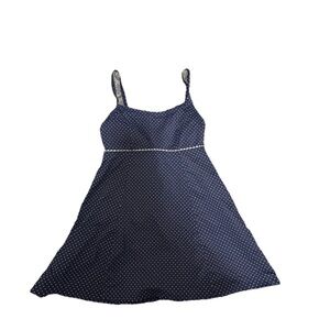L.L. Bean Navy Blue Polka Dot Sundress